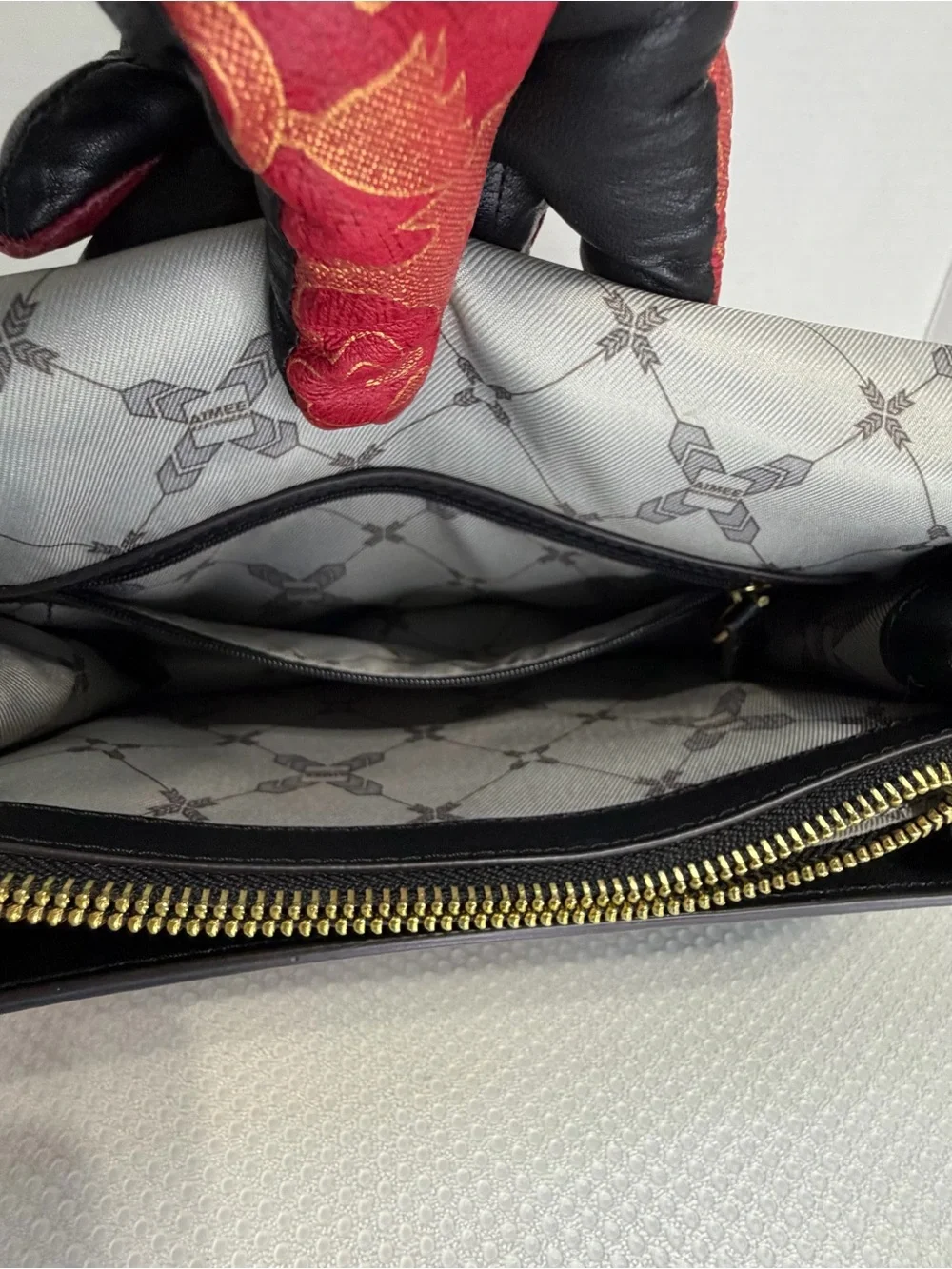 Aimee Kestenberg Black Smooth Leather Crossbody with Gold Hardware